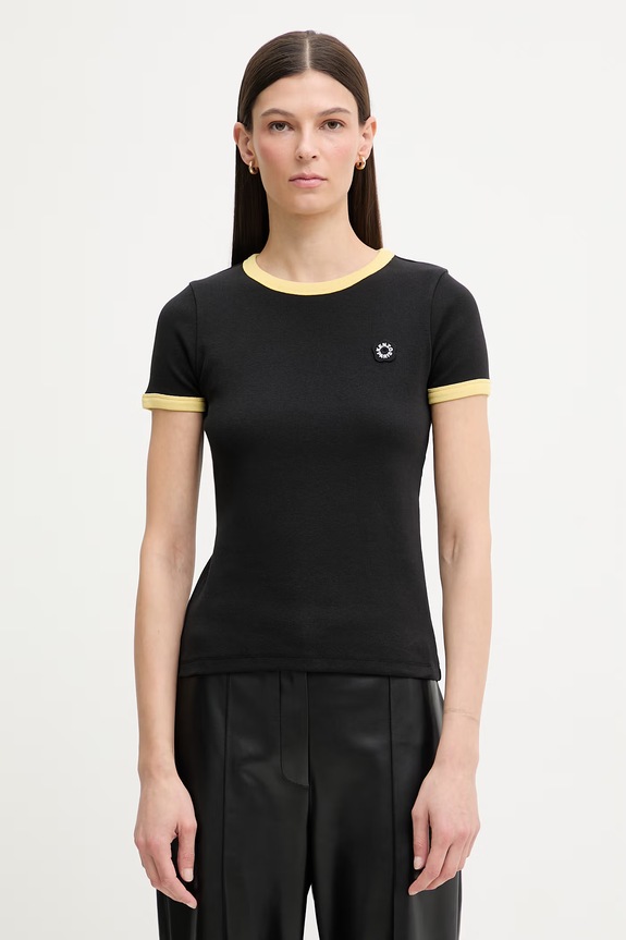 Kenzo t-shirt bawełniany z elastanem damski czarny FG52TS2174SJ