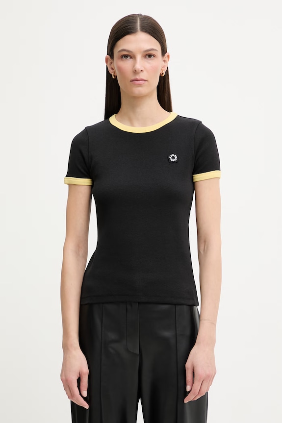 Kenzo t-shirt bawełniany z elastanem damski czarny FG52TS2174SJ