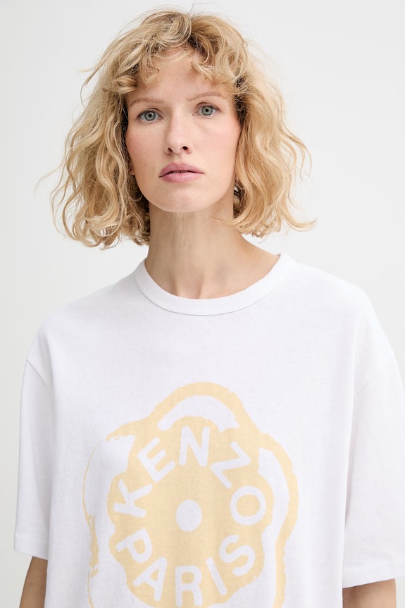 Kenzo tricou din bumbac alb FG52TS3034SK