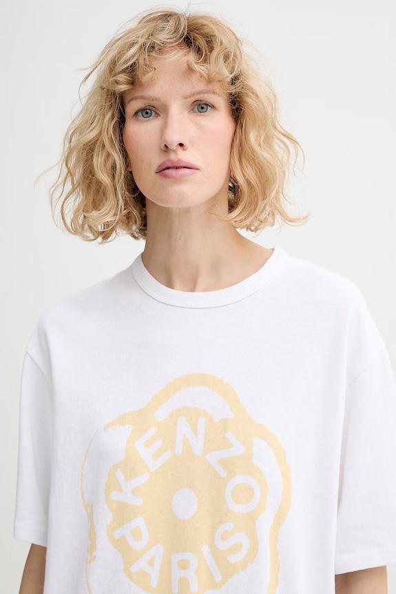 Kenzo tricou din bumbac alb FG52TS3034SK