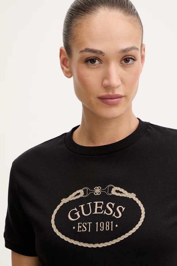 Pamučna majica Guess ROSALBA crna V6RI04.K8FQ4