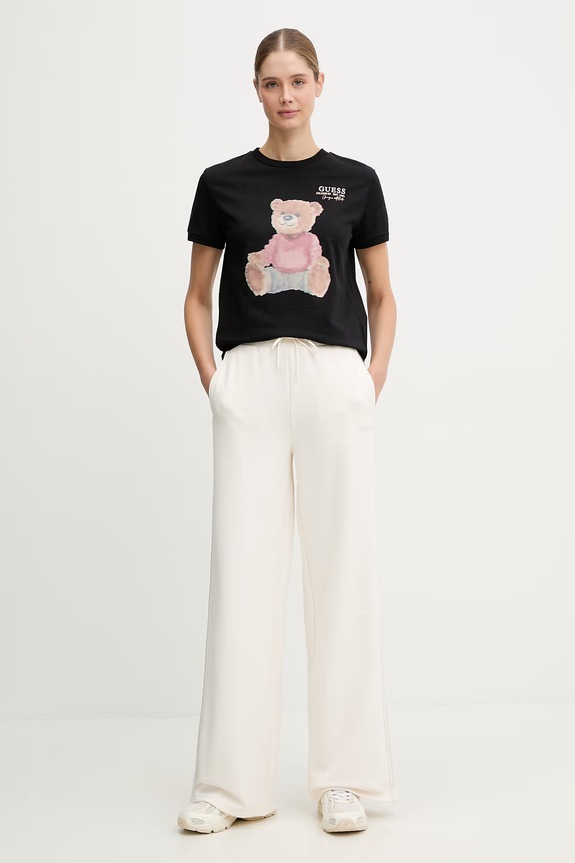 Guess t-shirt bawełniany CARLA V6RI08.K8FQ4 czarny SS26
