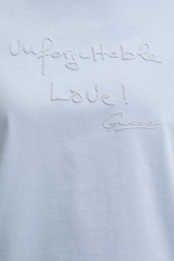 Guess t-shirt bawełniany SOPHIE V6RI09.I3Z14 niebieski