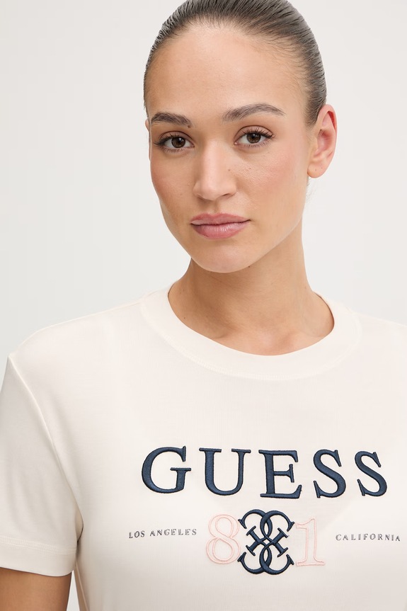 Μπλουζάκι Guess STEFFI μπεζ V6RI13.KD772