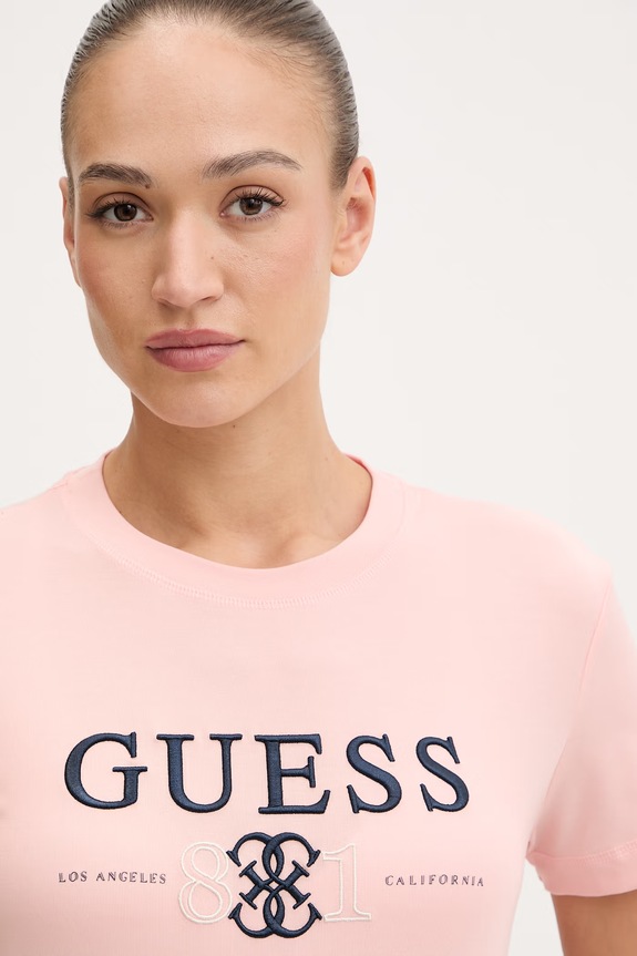 Μπλουζάκι Guess STEFFI ροζ V6RI13.KD772