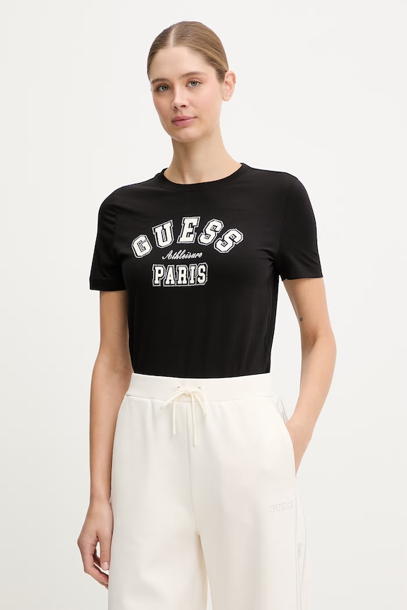 Guess t-shirt ANITA z elastanem czarny V6RI15.J1314