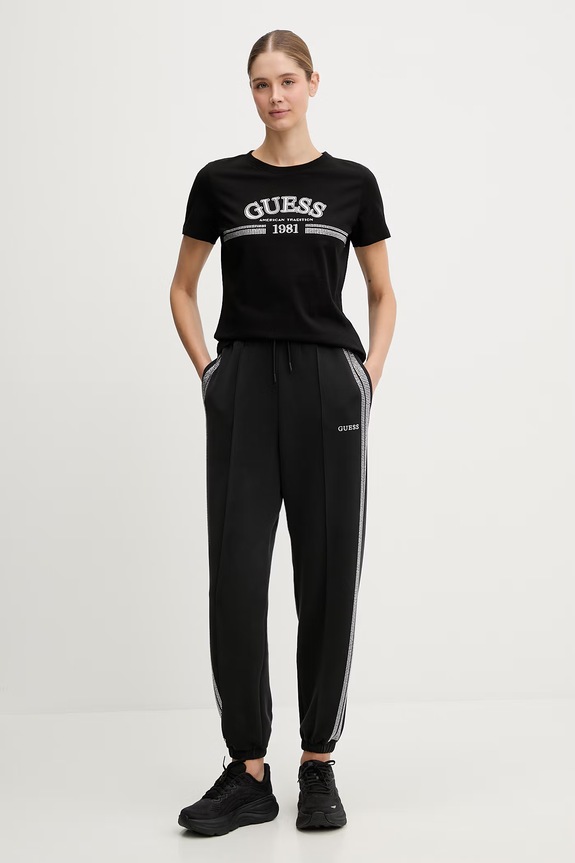 Guess t-shirt bawełniany ALDA V6RI16.I3Z14 czarny SS26
