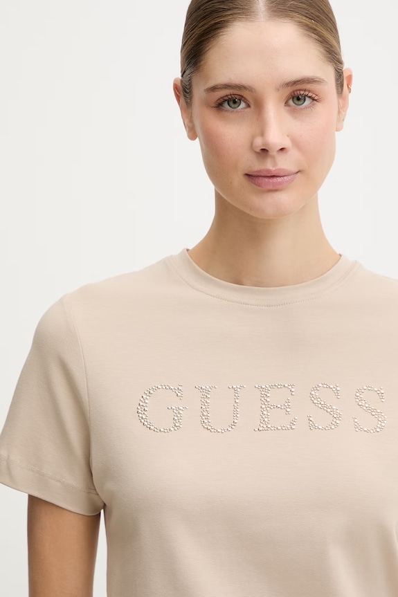 Тениска Guess OCTAVIA бежов V6RI20.J1314
