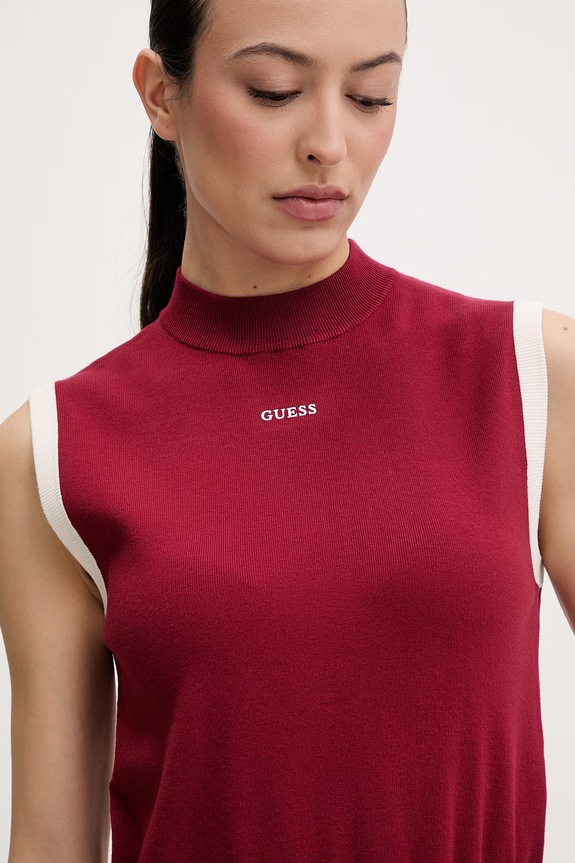 Guess τοπ γυναικείο με βισκόζη LAURENE V6RP07.Z4642 κόκκινο