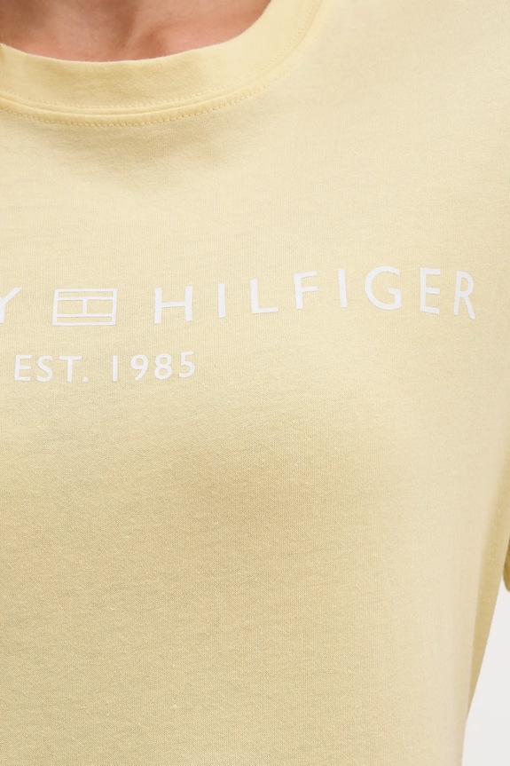 Tommy Hilfiger T-shirt damski bawełniany WW0WW40276. żółty