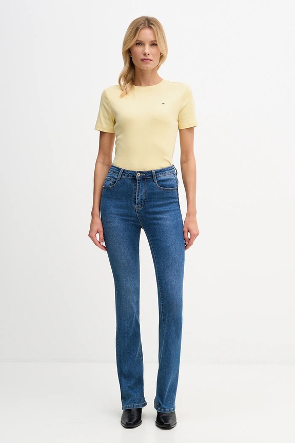 Tommy Hilfiger t-shirt női pamut WW0WW40587. sárga SS26
