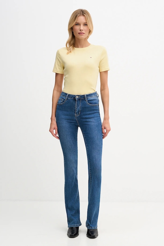 Tommy Hilfiger t-shirt női pamut WW0WW40587. sárga SS26