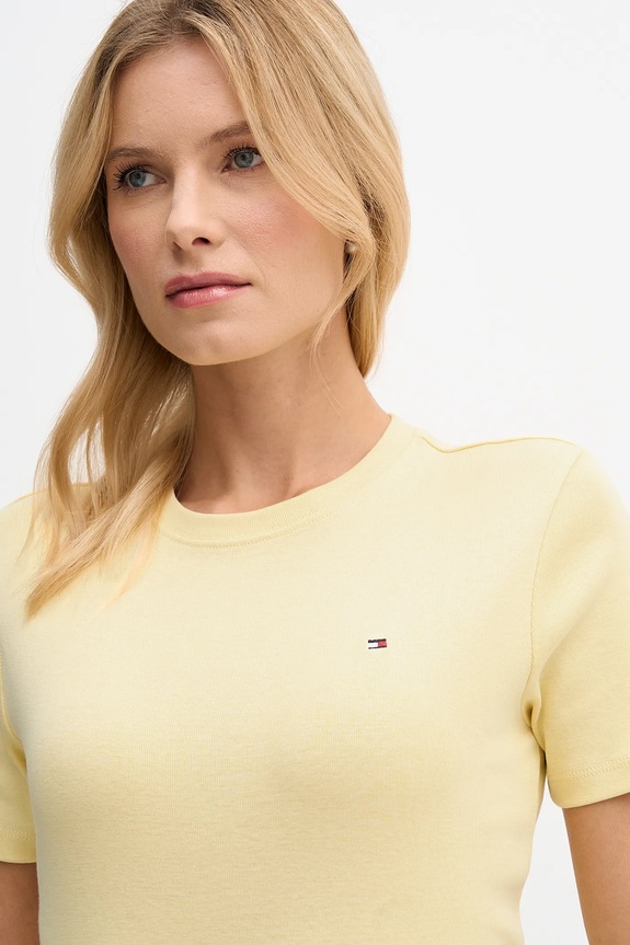 Tommy Hilfiger t-shirt női pamut sárga WW0WW40587.