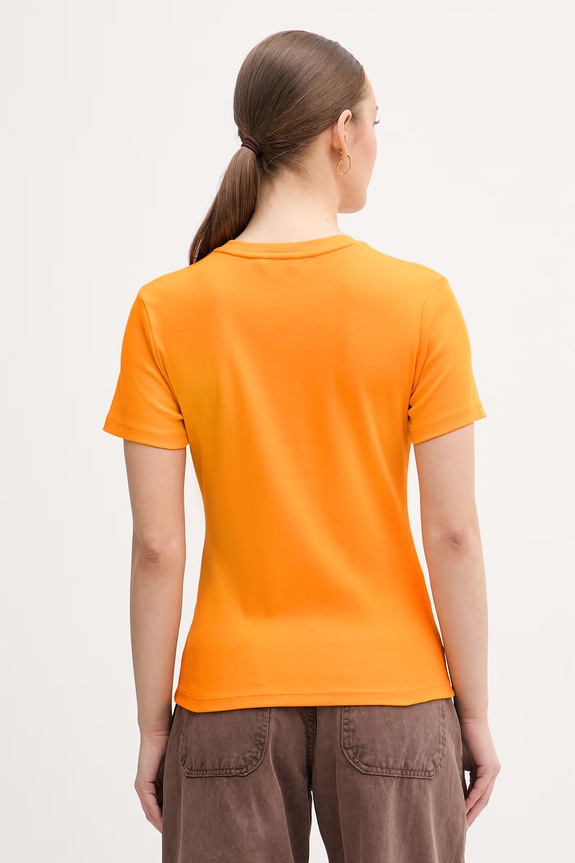 Îmbrăcăminte Tommy Hilfiger tricou de damă din bumbac WW0WW40587. portocaliu