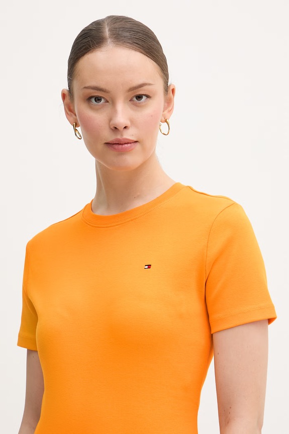 Tommy Hilfiger tricou de damă din bumbac portocaliu WW0WW40587.