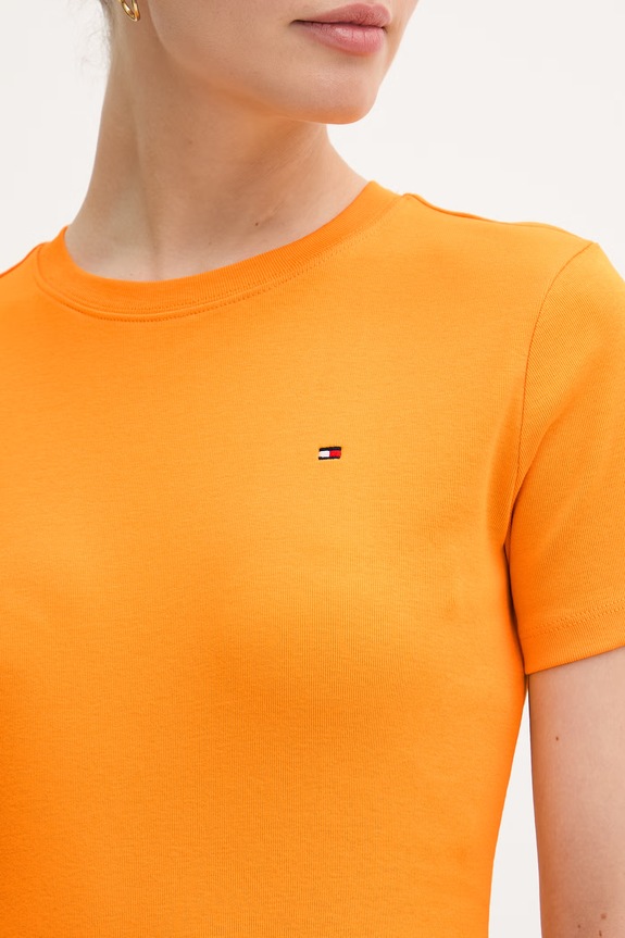 Tommy Hilfiger tricou de damă din bumbac WW0WW40587. portocaliu