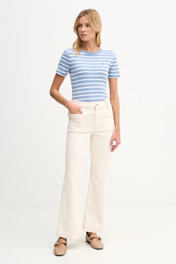 Tommy Hilfiger t-shirt női pamut WW0WW40587. kék SS26