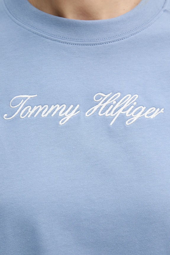 Βαμβακερό μπλουζάκι Tommy Hilfiger WW0WW47819 μπλε