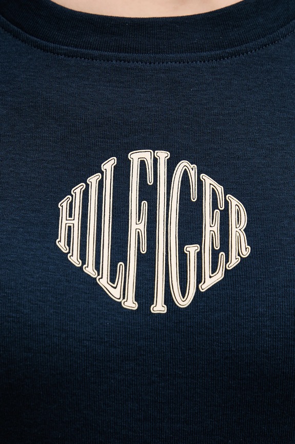 Bavlněné tričko Tommy Hilfiger WW0WW47880 námořnická modř