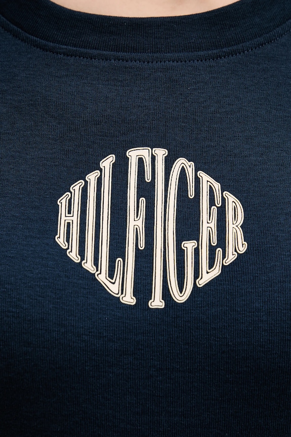 Bavlněné tričko Tommy Hilfiger WW0WW47880 námořnická modř