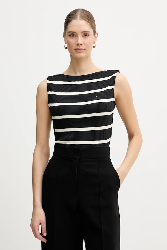 Tommy Hilfiger top damski pozostałe czarny WW0WW47807
