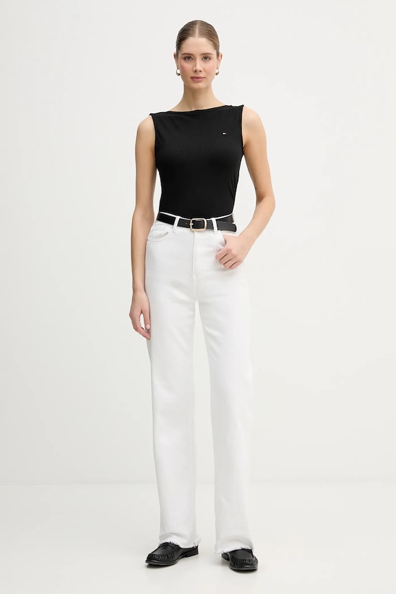 Tommy Hilfiger top dámsky WW0WW47807 čierna SS26