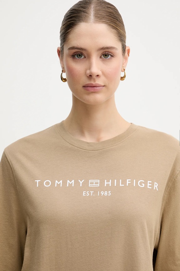 Tommy Hilfiger dámske bavlnené tričko zelená WW0WW47811