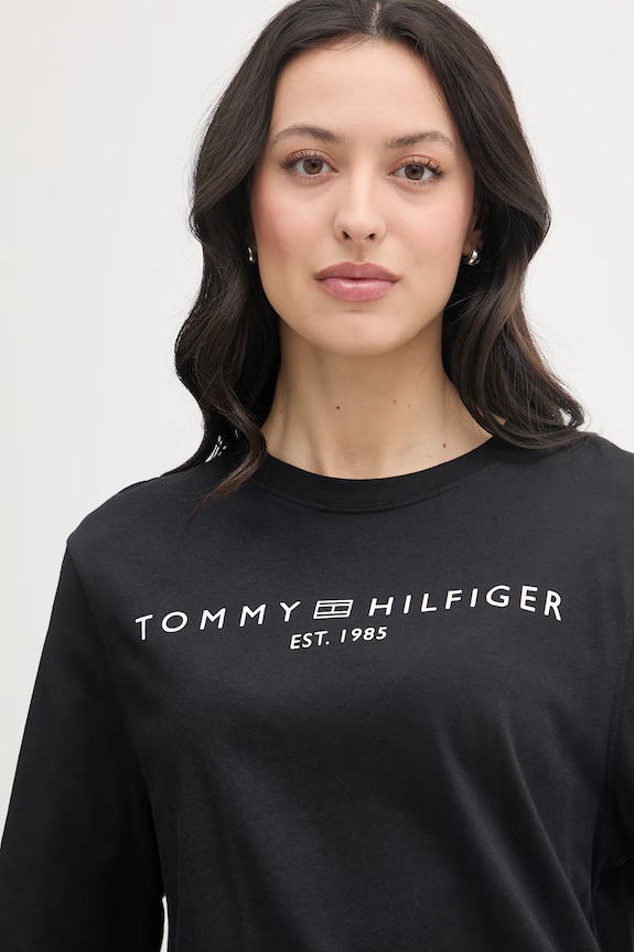 Tommy Hilfiger t-shirt damski bawełniany czarny WW0WW47811