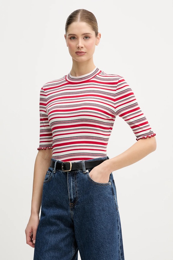 Tričko Tommy Hilfiger regular červená WW0WW47815
