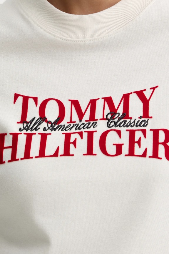 Tommy Hilfiger tricou din bumbac WW0WW47884 bej