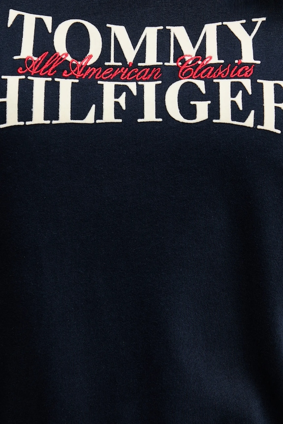 Bavlnené tričko Tommy Hilfiger WW0WW47884 tmavomodrá