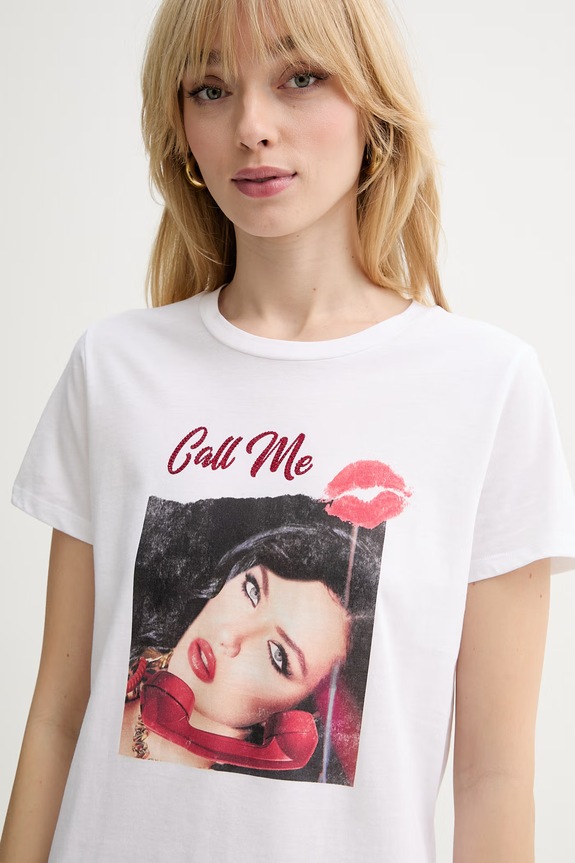 Guess t-shirt bawełniany biały W6RI08.K9RM1