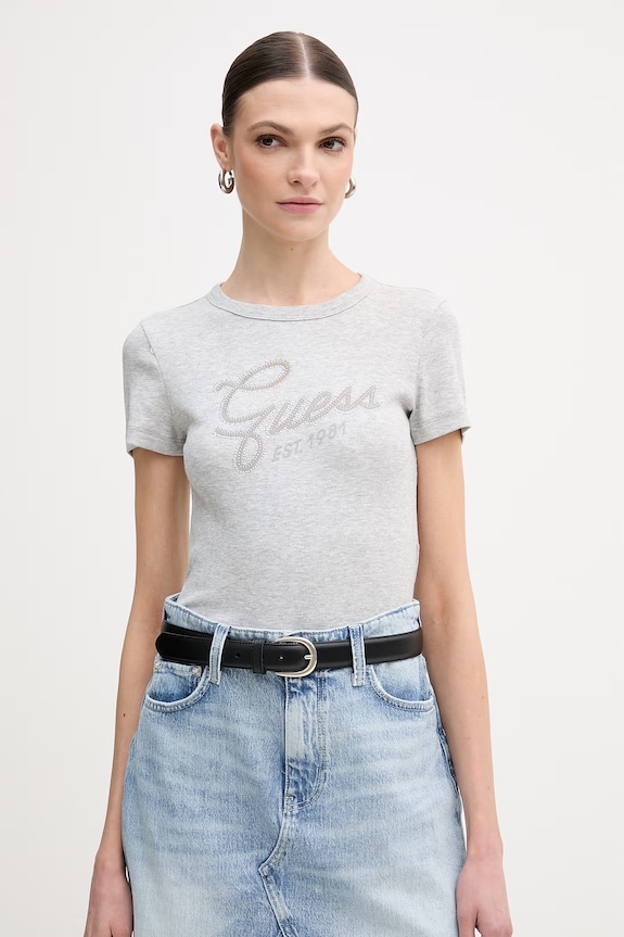 Guess t-shirt aplikacja szary W6RI22.KA0H1