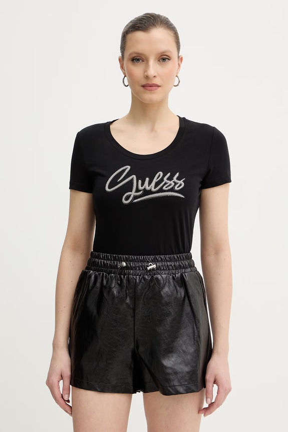 Guess t-shirt regular czarny W6RI24.J1314