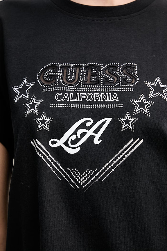 Guess t-shirt bawełniany W6RI30.I3Z14 czarny