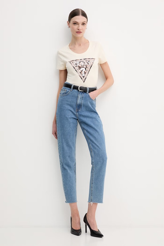 Guess t-shirt LEO W6RI32.J1314 beżowy SS26
