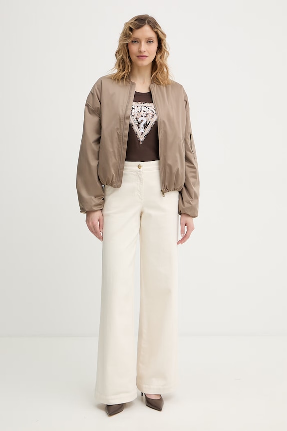 Guess longsleeve LEO W6RI33.J1314 brązowy SS26