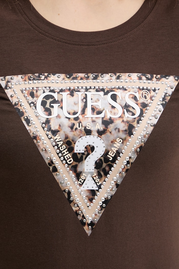 Guess longsleeve LEO W6RI33.J1314 brązowy
