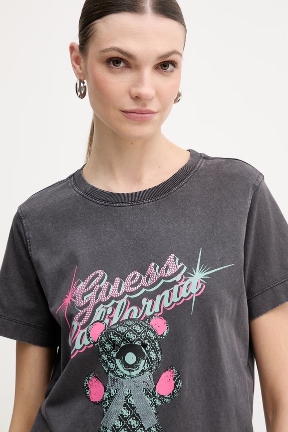 Guess t-shirt bawełniany szary W6RI38.I3Z14