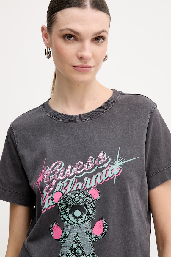 Guess t-shirt bawełniany szary W6RI38.I3Z14