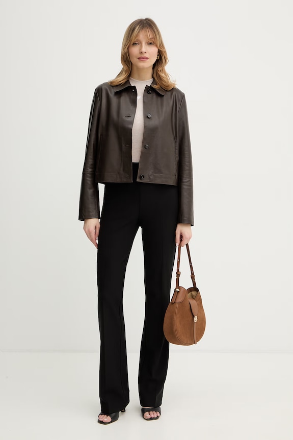 Tričko z hodvábnej zmesi Guess TINA W6RP99.KCNH2 béžová SS26