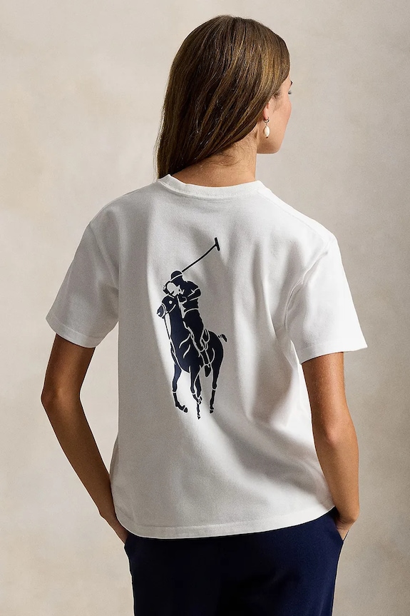 Бавовняна футболка Polo Ralph Lauren 211A96263 білий SS26