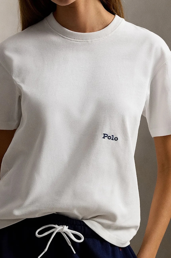 Бавовняна футболка Polo Ralph Lauren білий 211A96263