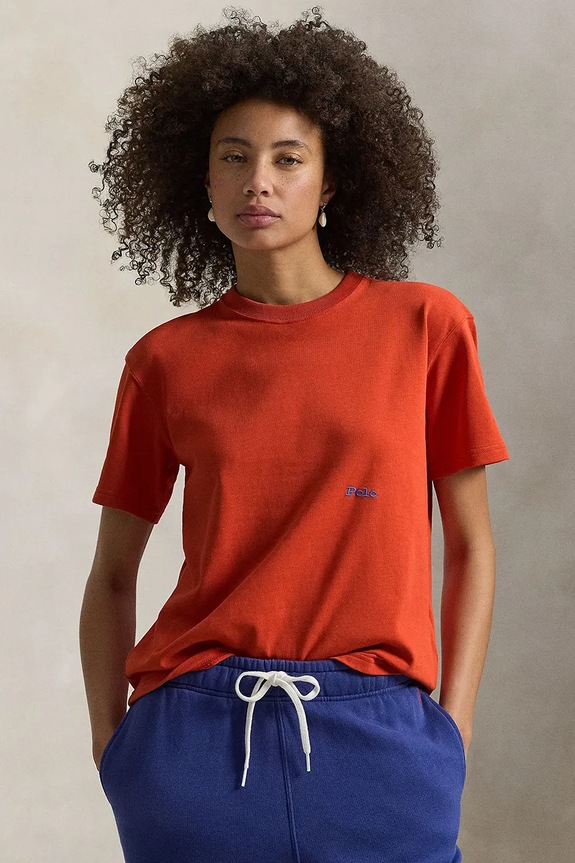 Polo Ralph Lauren t-shirt bawełniany bawełna pomarańczowy 211A96263