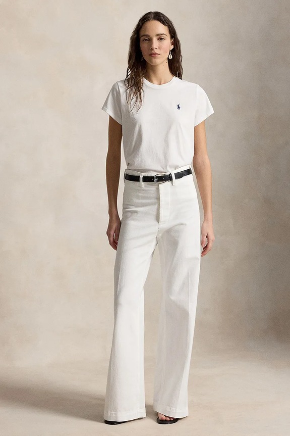 Oblečenie Polo Ralph Lauren tričko bavlnené dámske 211B14605 biela