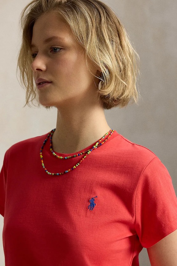 Polo Ralph Lauren t-shirt damski bawełniany czerwony 211B14605