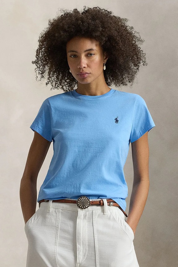 Polo Ralph Lauren tričko dámské bavlněné nášivka modrá 211B14605