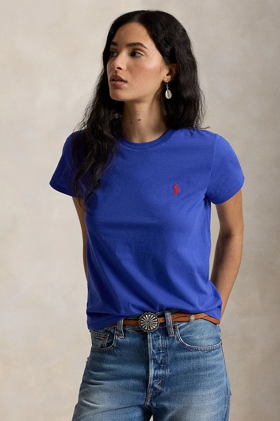 Polo Ralph Lauren tricou de femei din bumbac albastru 211B14605