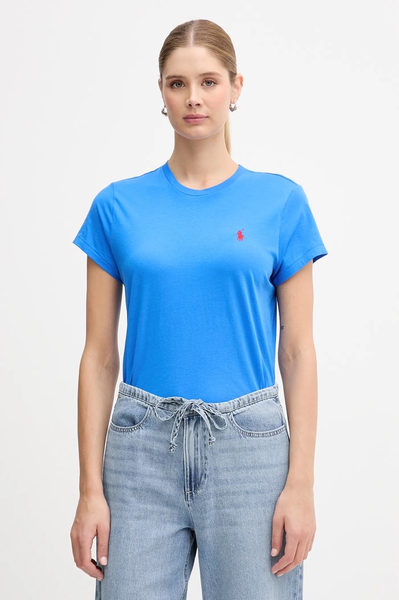 Polo Ralph Lauren tričko bavlnené dámske regular modrá 211B14605