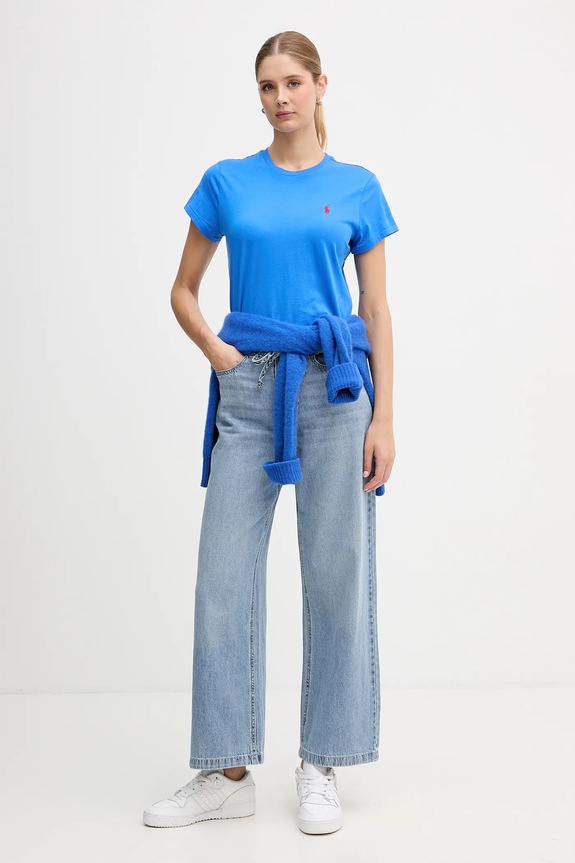 Polo Ralph Lauren tričko bavlnené dámske 211B14605 modrá SS26